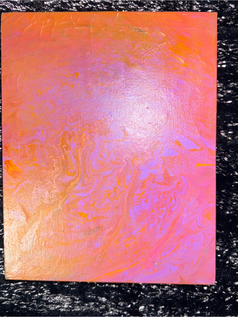 Abstract Pink Orange Swirl Canvas Wall Art